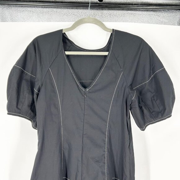 NWT Madewell Puff-Sleeve Drop-Waist Midi Dress - Picture 5 of 8